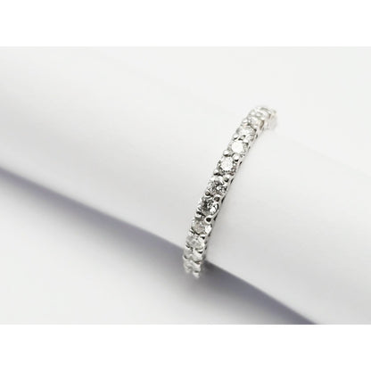 14K White Gold Diamond Eternity Wedding Band Ring