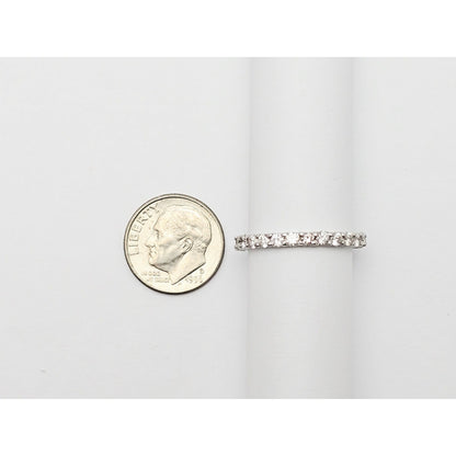 14K White Gold Diamond Eternity Wedding Band Ring