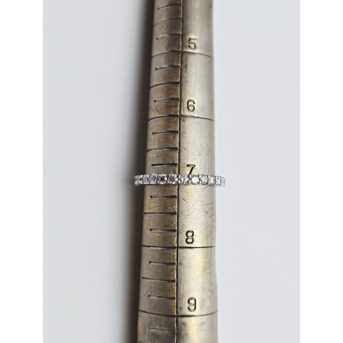 14K White Gold Diamond Eternity Wedding Band Ring