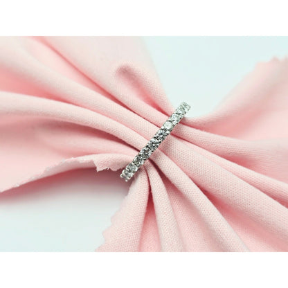 14K White Gold Diamond Eternity Wedding Band Ring