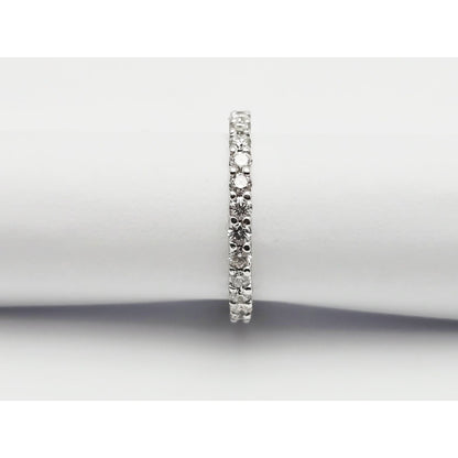 14K White Gold Diamond Eternity Wedding Band Ring