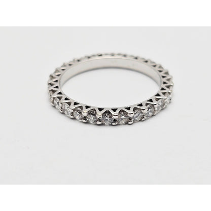14K White Gold Diamond Eternity Wedding Band Ring