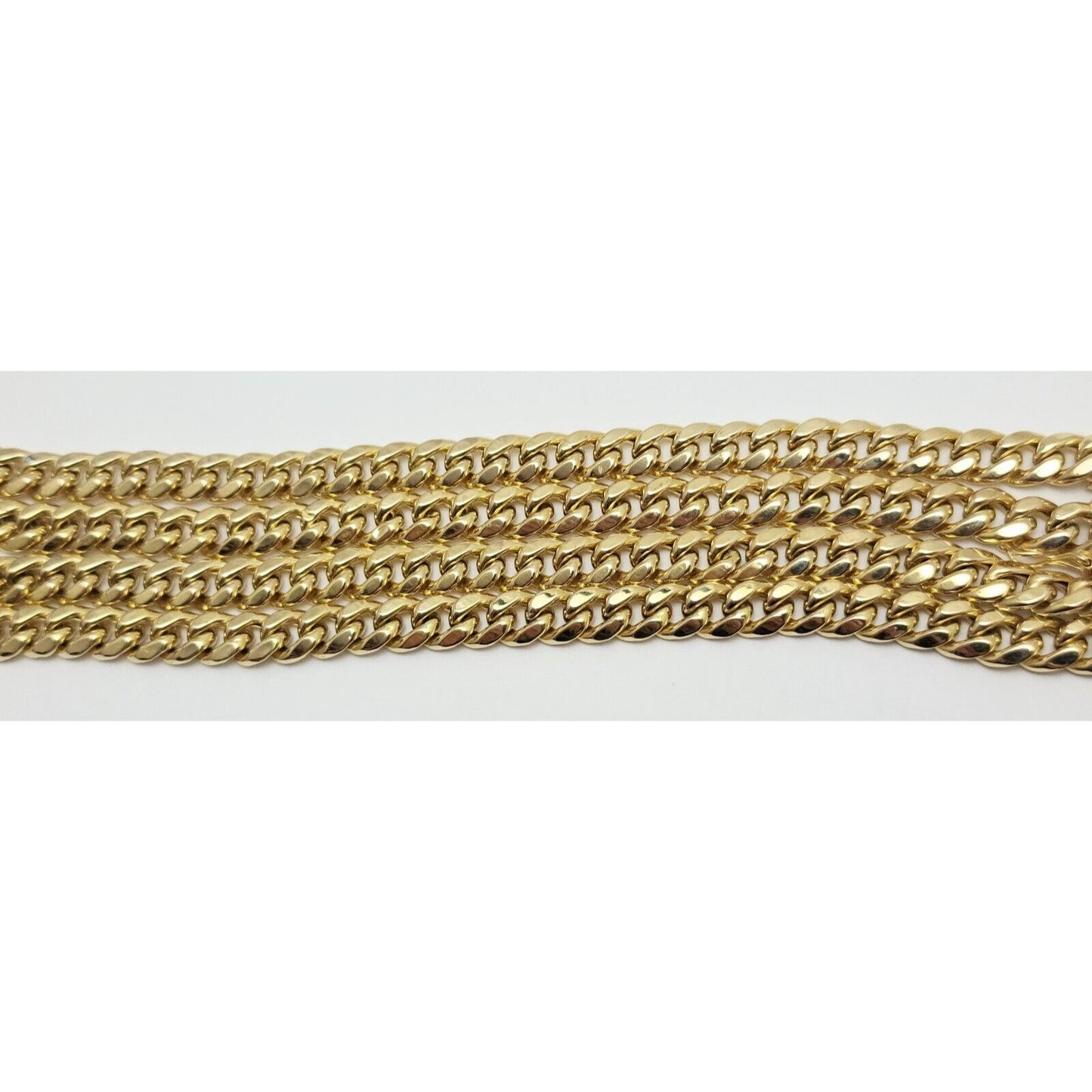 14K Solid Yellow Gold Cuban Link Chain Necklace