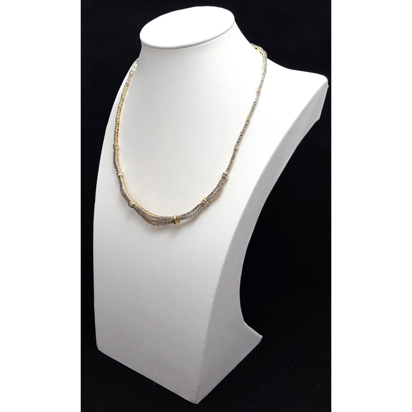 14K Yellow Gold Diamond Choker Link Chain Necklace