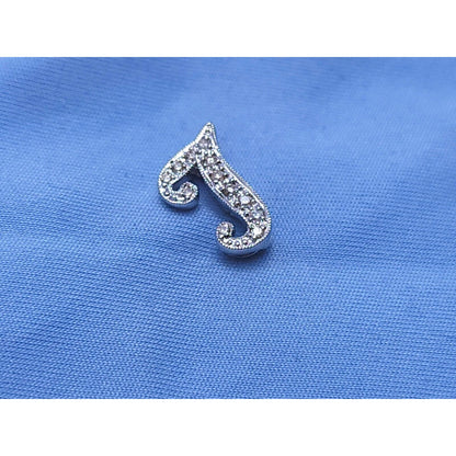 14K White Gold Diamond Initial Letter " J "  Charm Pendant