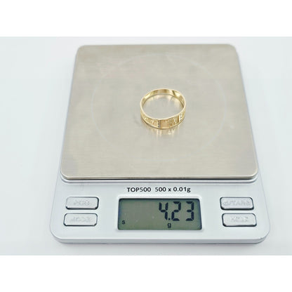 14K Yellow Gold Lucky Symbols CZ Ring