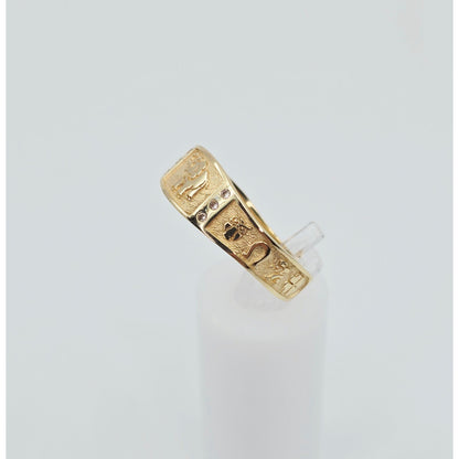 14K Yellow Gold Lucky Symbols CZ Ring