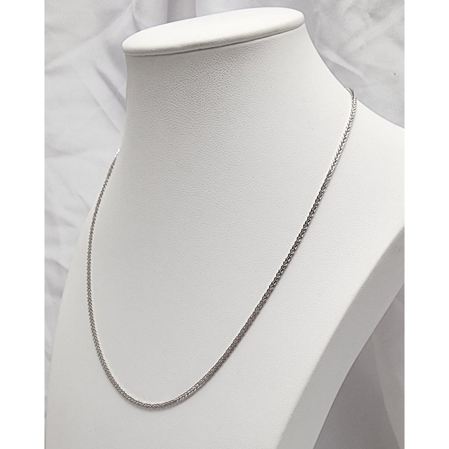 14K White Gold Franco Link Chain Necklace