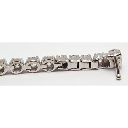 14K Solid White Gold Designer Diamond Tennis Link Bracelet