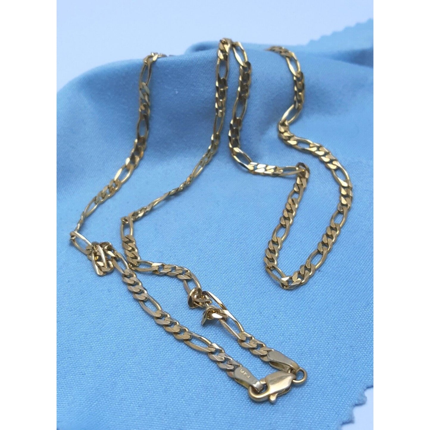 14K Yellow Gold Figaro Link Chain Necklace