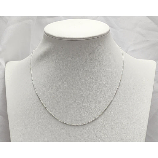 14K White Gold Choker Link Chain Necklace