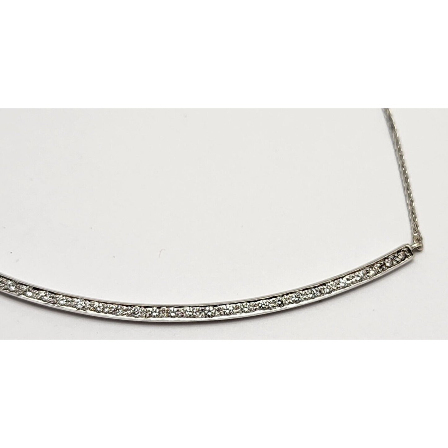 14K White Gold Diamond Snake Chain Necklace