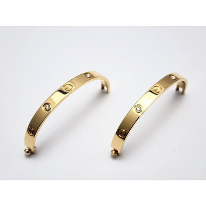 Cartier Classic Love Bracelet 4 Diamonds 18K Yellow Gold Size 17