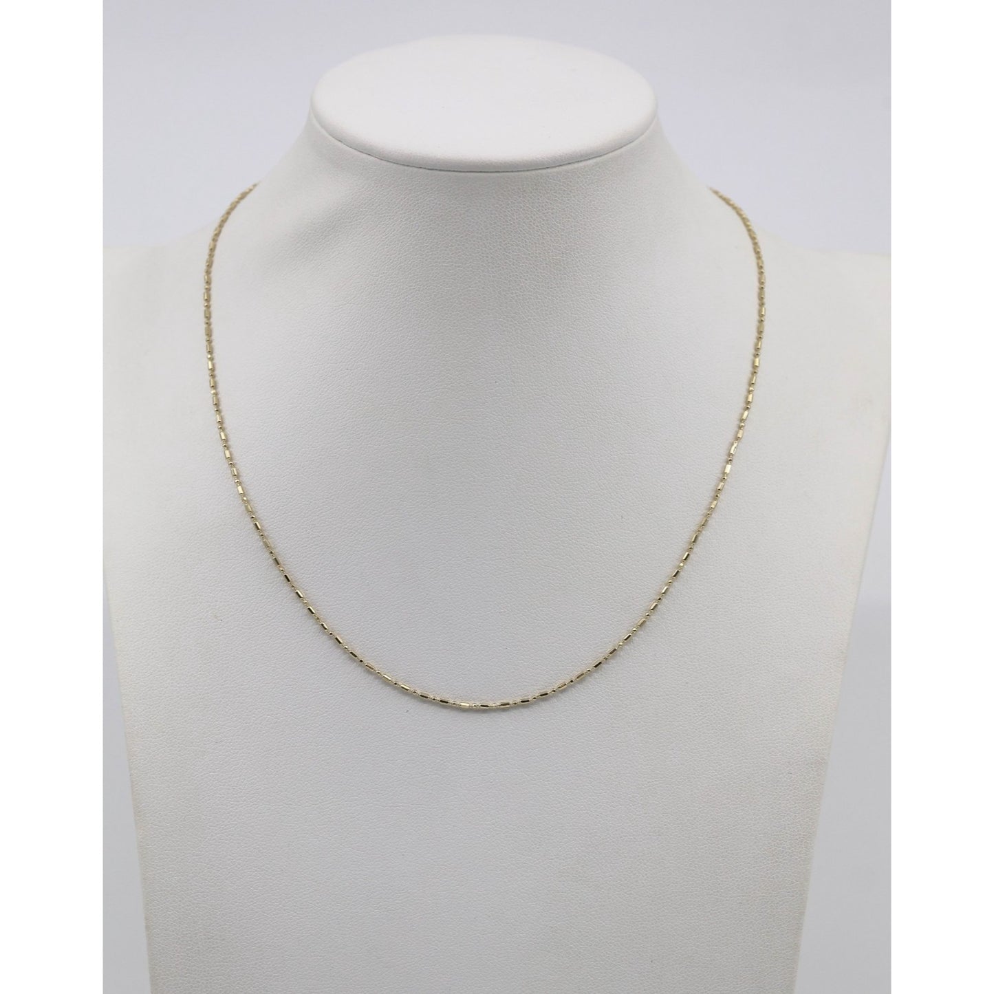 14K Yellow Gold Bar Bead and Ball Link Chain Necklace