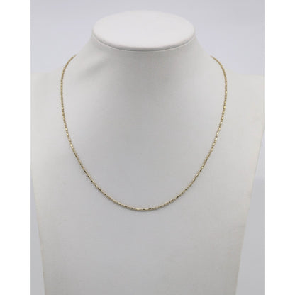 14K Yellow Gold Bar Bead and Ball Link Chain Necklace