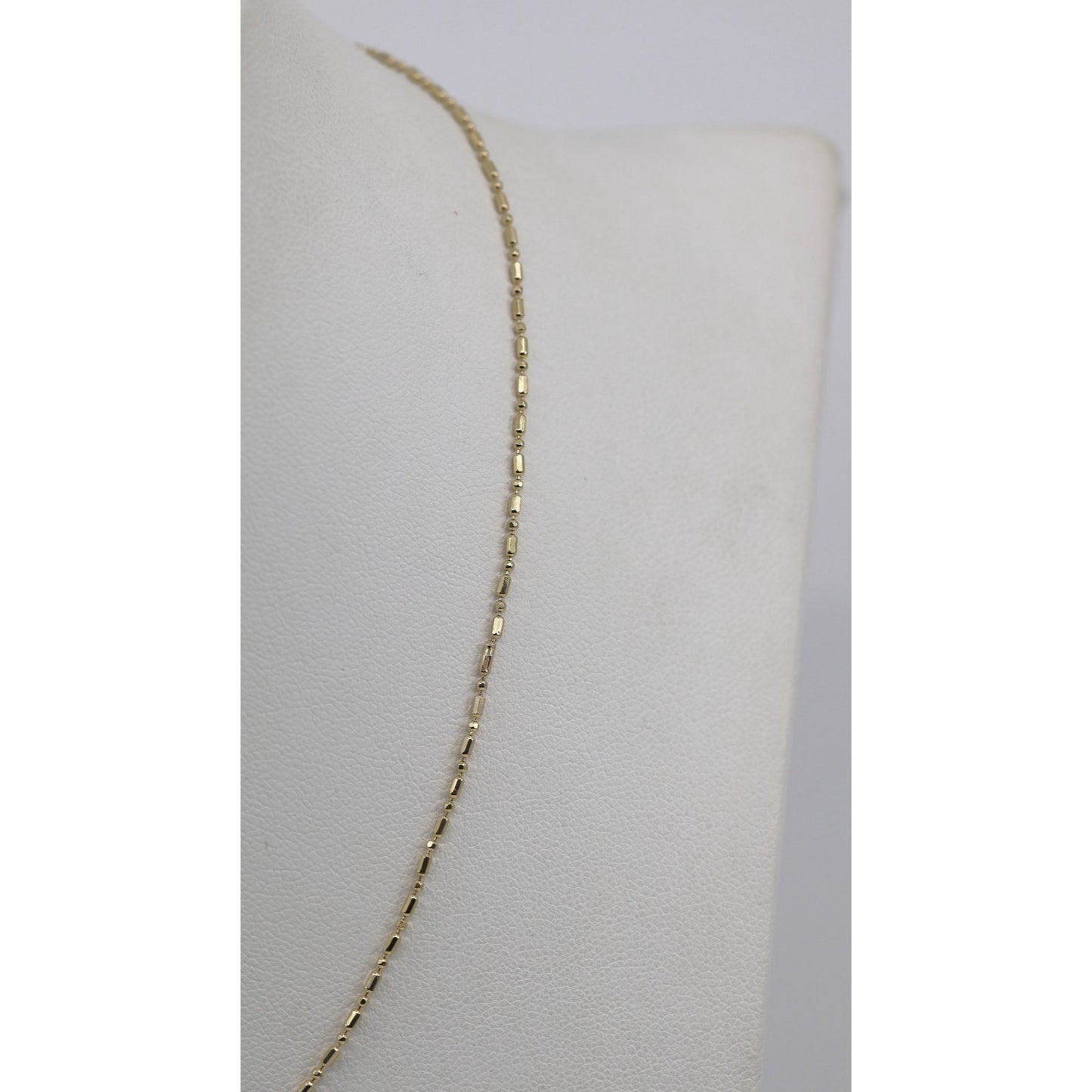 14K Yellow Gold Bar Bead and Ball Link Chain Necklace