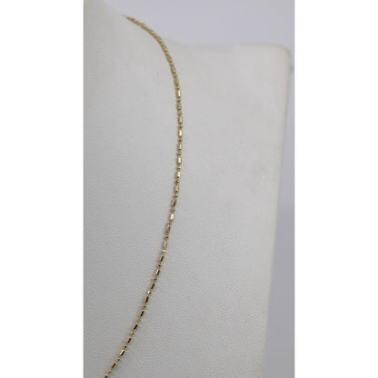 14K Yellow Gold Bar Bead and Ball Link Chain Necklace