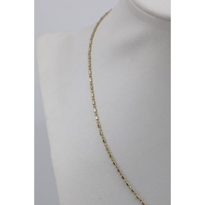 14K Yellow Gold Bar Bead and Ball Link Chain Necklace
