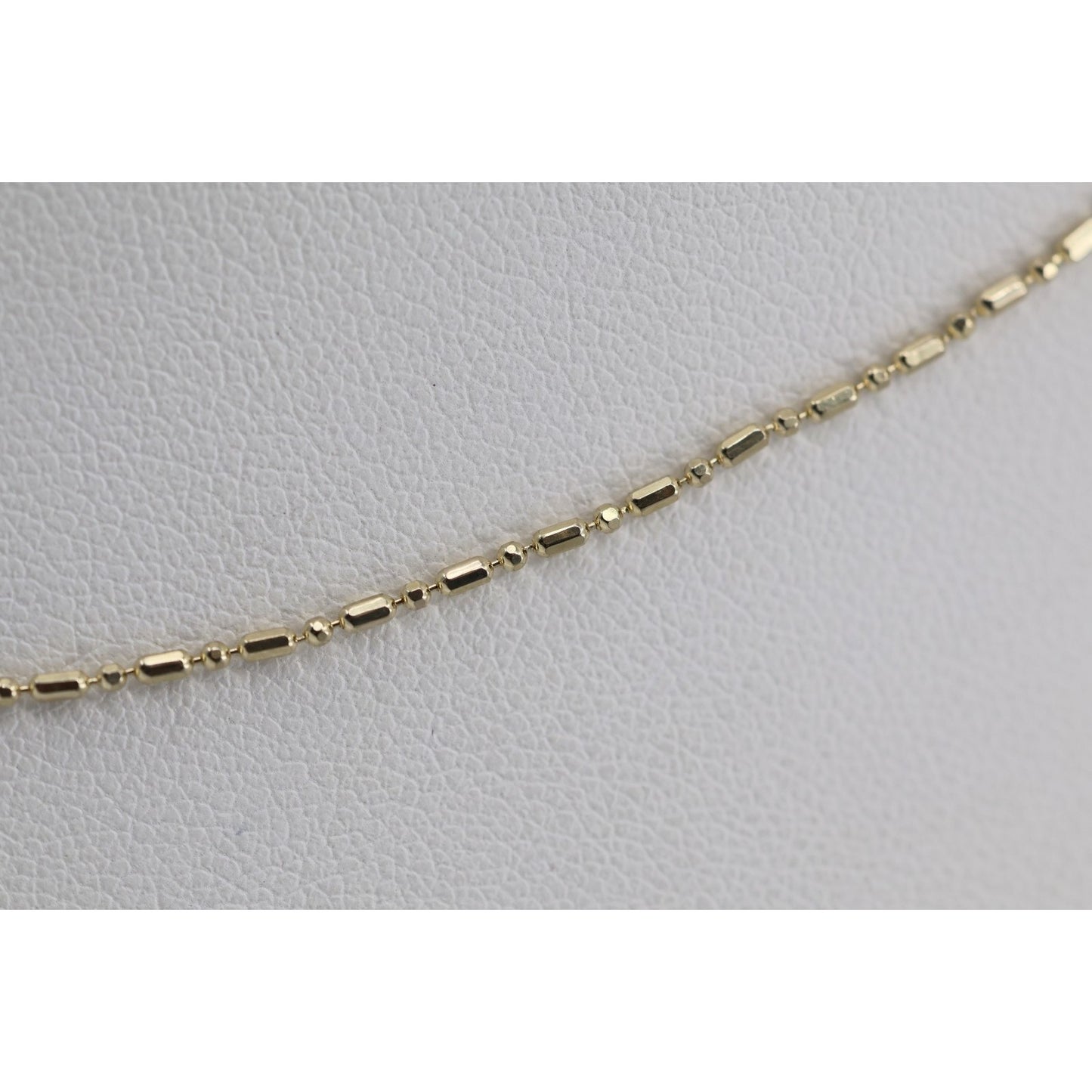14K Yellow Gold Bar Bead and Ball Link Chain Necklace