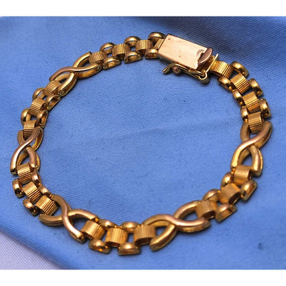 21K Yellow Gold Infinity Link Chain Bracelet