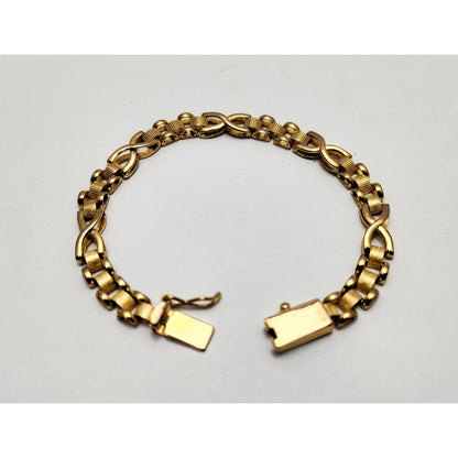 21K Yellow Gold Infinity Link Chain Bracelet