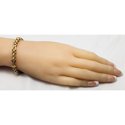 21K Yellow Gold Infinity Link Chain Bracelet