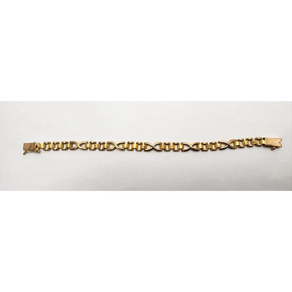 21K Yellow Gold Infinity Link Chain Bracelet