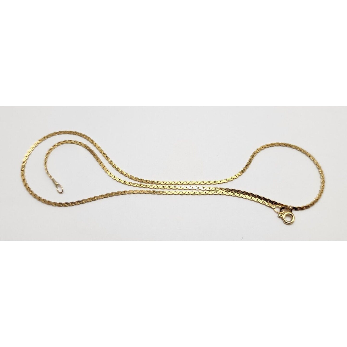 14K Yellow Gold Flat Link Chain Necklace