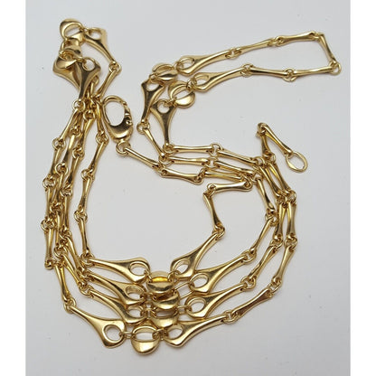 18K Yellow Gold Extra Long Link Chain Necklace