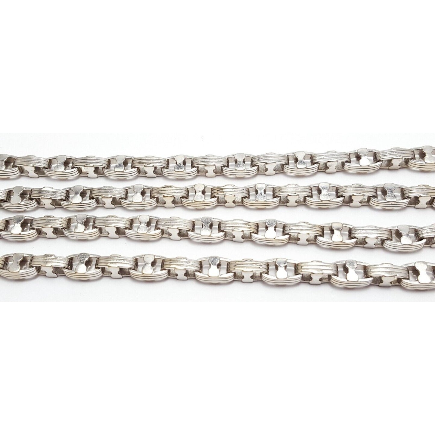 Large Heavy 18K White Gold Link Chain Necklace