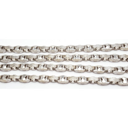 Large Heavy 18K White Gold Link Chain Necklace