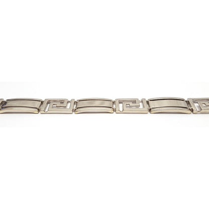 14K Solid White Gold Fancy Link Bracelet