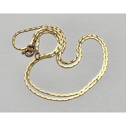 14K Yellow Gold Cobra Link Chain Necklace