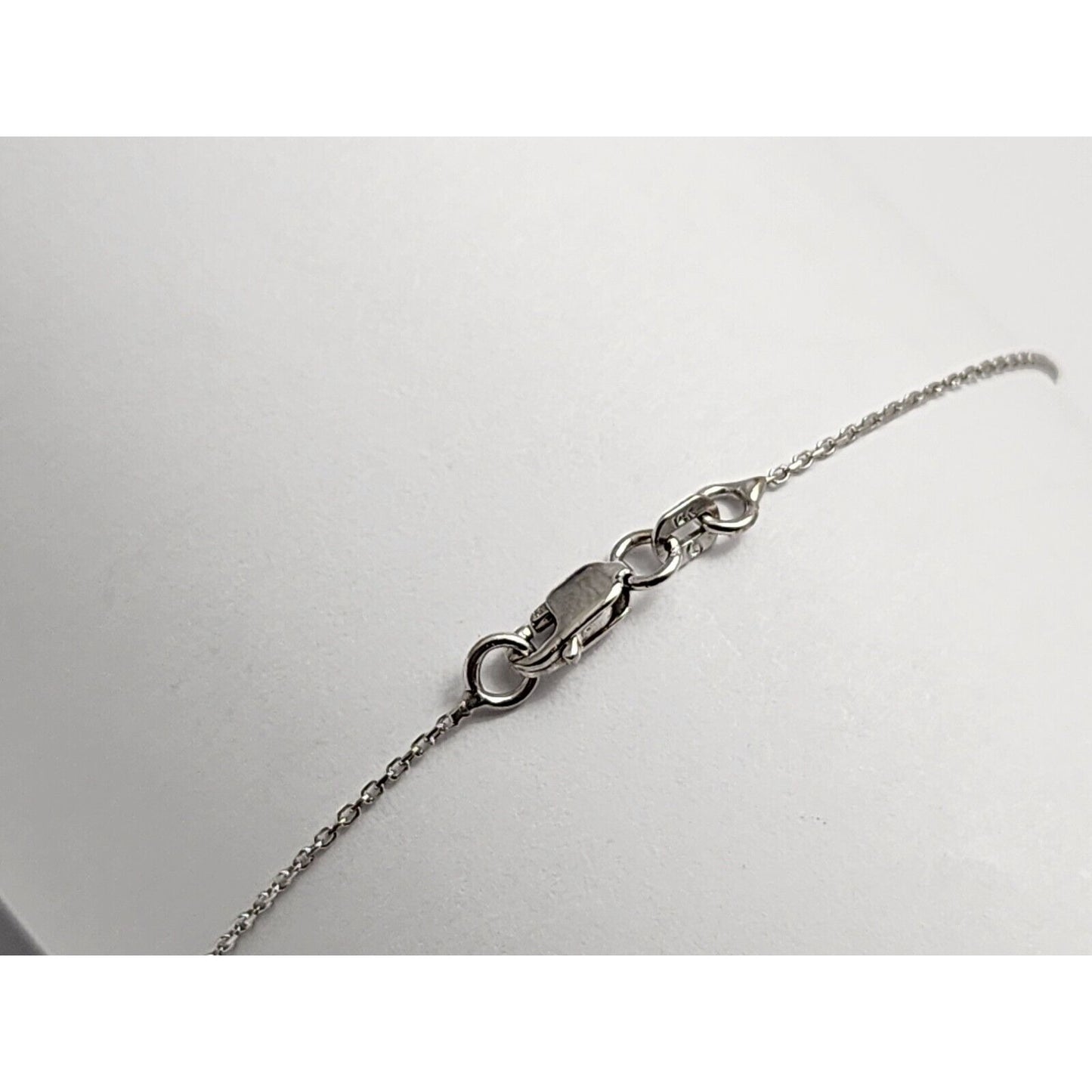 14K Solid White Gold Designer Diamond Link Bracelet