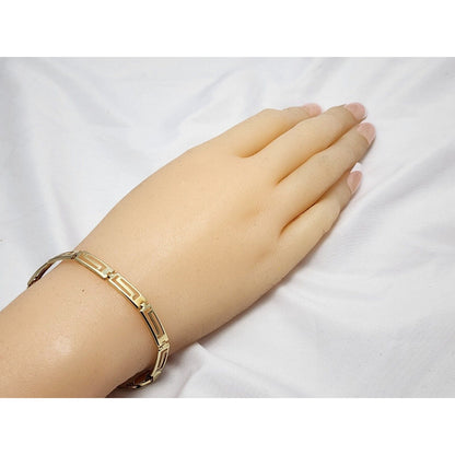 10K Yellow Gold Greek Key Link Bracelet