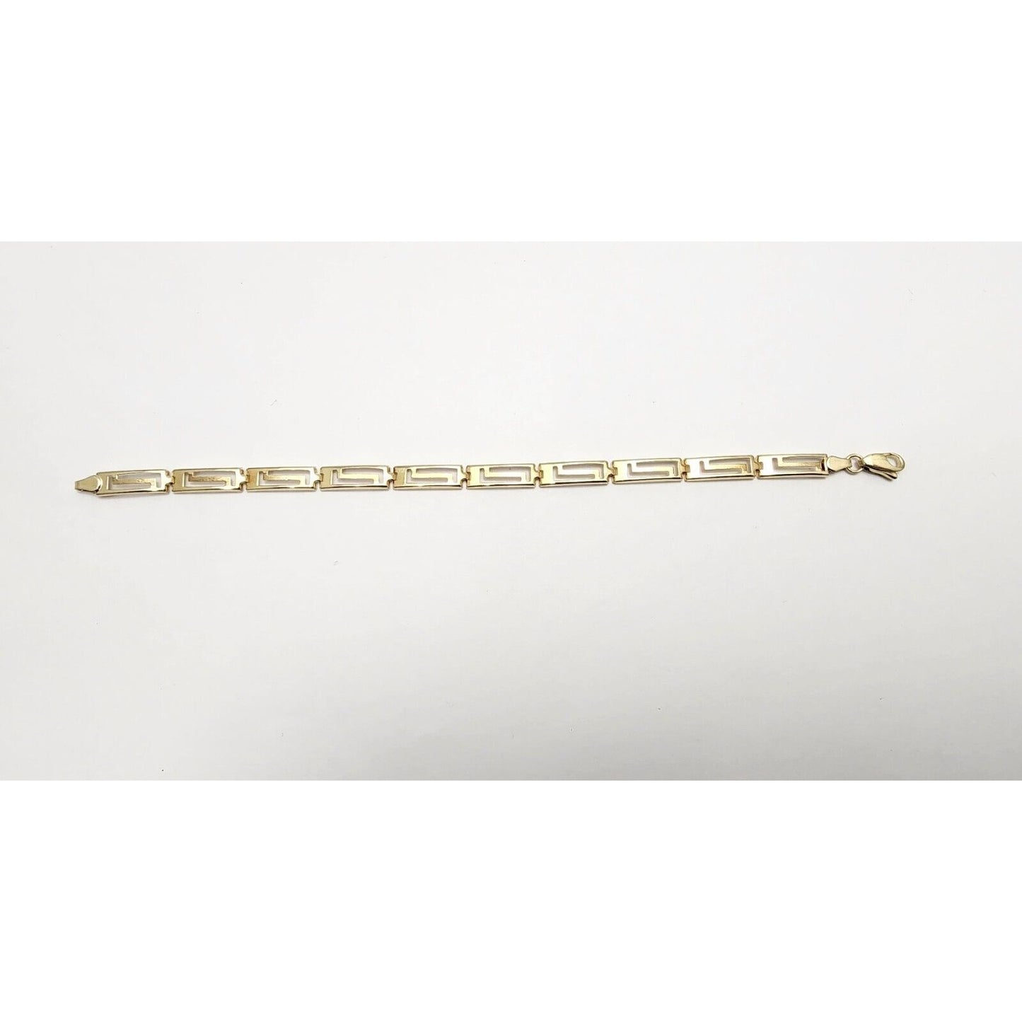 10K Yellow Gold Greek Key Link Bracelet