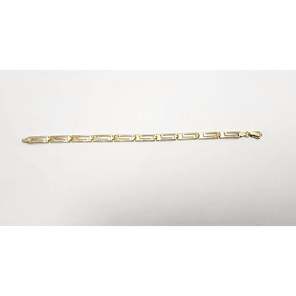 10K Yellow Gold Greek Key Link Bracelet