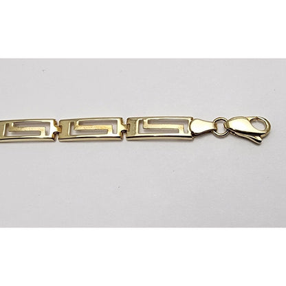 10K Yellow Gold Greek Key Link Bracelet