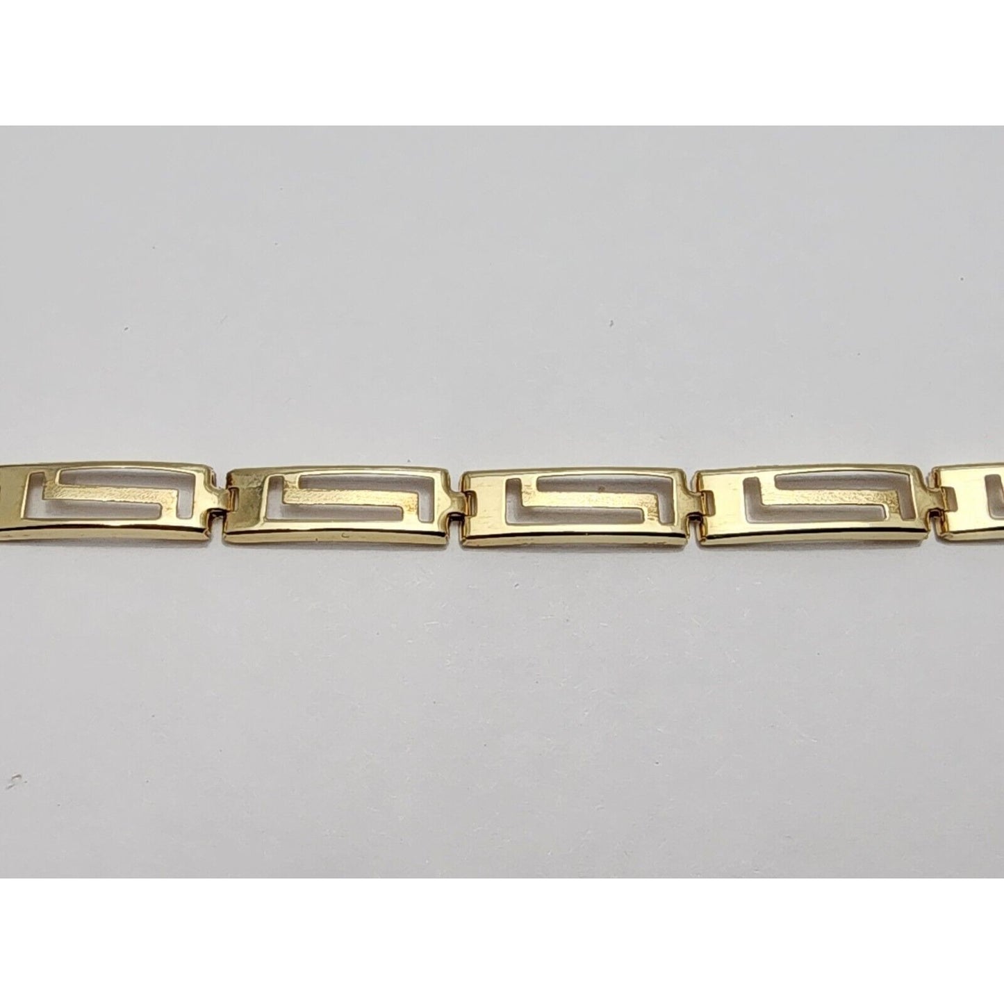 10K Yellow Gold Greek Key Link Bracelet