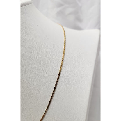 14K Yellow Gold Flat Link Chain Necklace