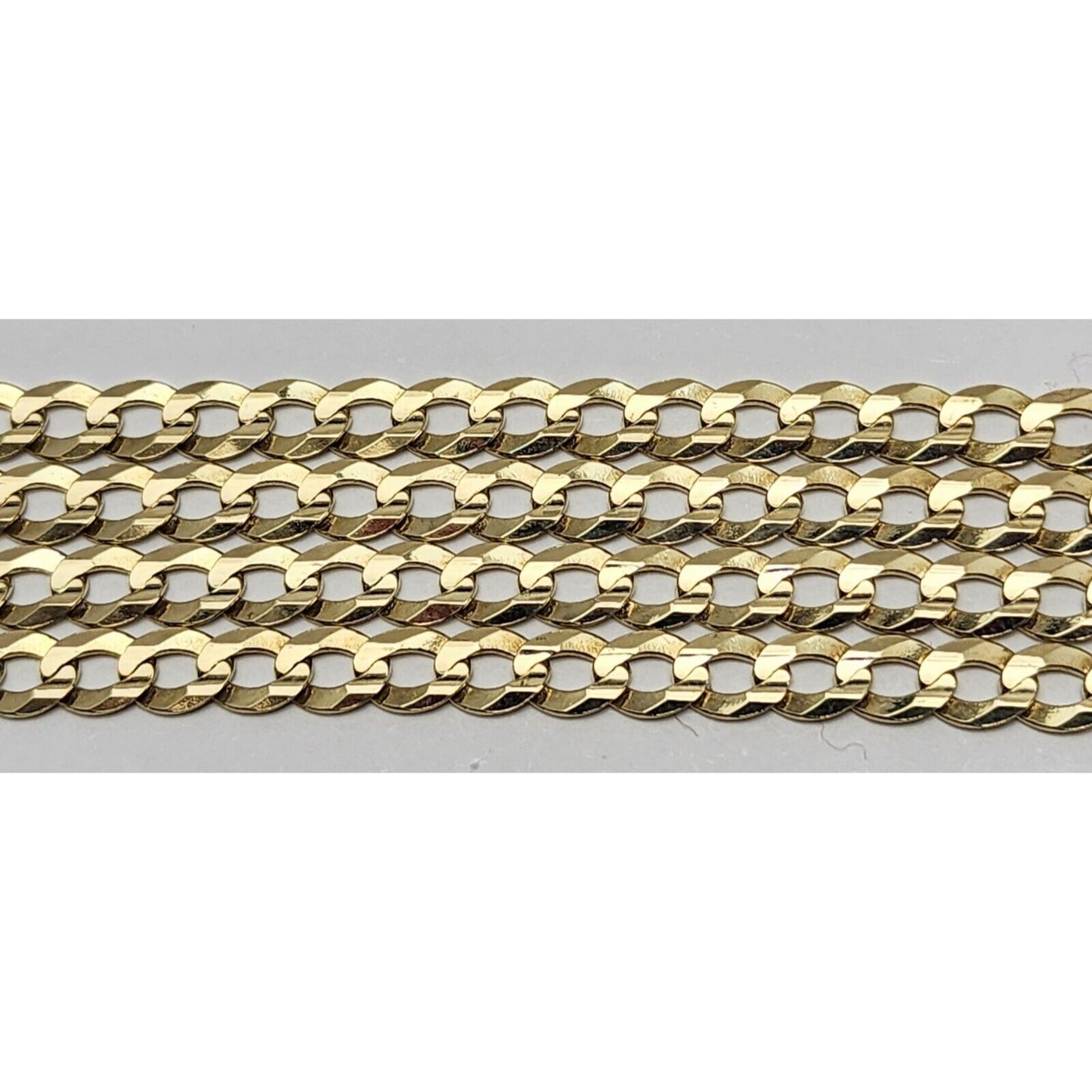 10K Yellow Gold Diamond Cut Cuban Link Chain Necklace