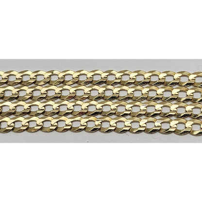 10K Yellow Gold Diamond Cut Cuban Link Chain Necklace