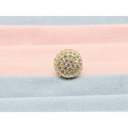 Single 10K Yellow Gold Round Shaped CZ Stud Earring