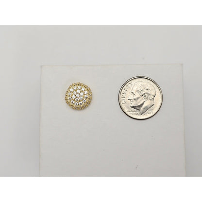 Single 10K Yellow Gold Round Shaped CZ Stud Earring
