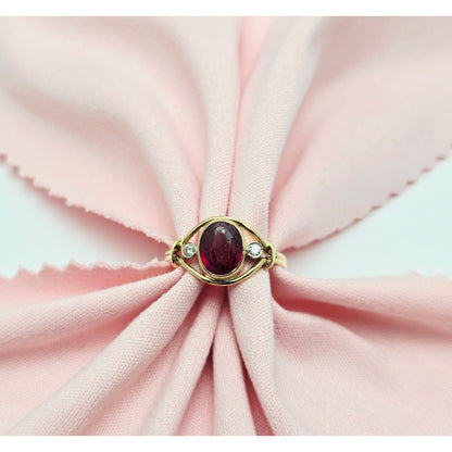 18K Yellow Gold Tourmaline & Diamond Ring