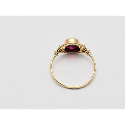 18K Yellow Gold Tourmaline & Diamond Ring