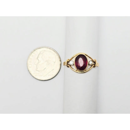 18K Yellow Gold Tourmaline & Diamond Ring