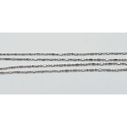 14K White Gold Bead Ball Bar Link Chain Necklace