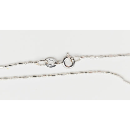 14K White Gold Bead Ball Bar Link Chain Necklace