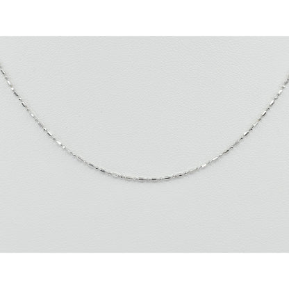 14K White Gold Bead Ball Bar Link Chain Necklace